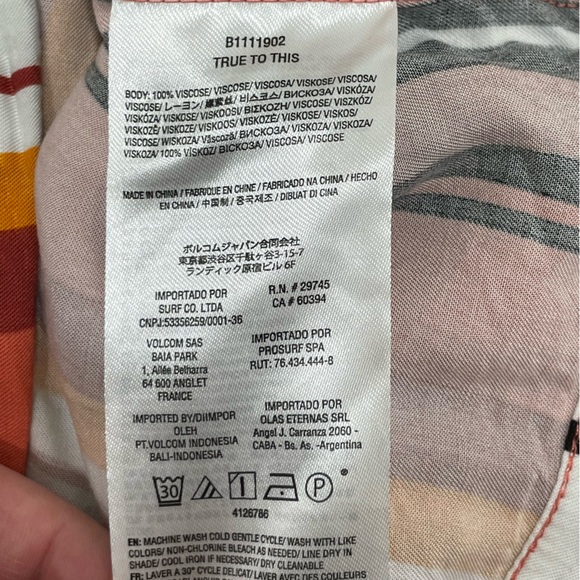 NWT Women's 8 Medium Volcom True To This Stripes Pants Trouser Pockets Cropped - Picture 12 of 13